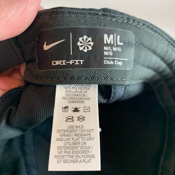 Nike Dri Fit Club Cap Black Snapback Hat Mens M/L - Picture 5 of 5